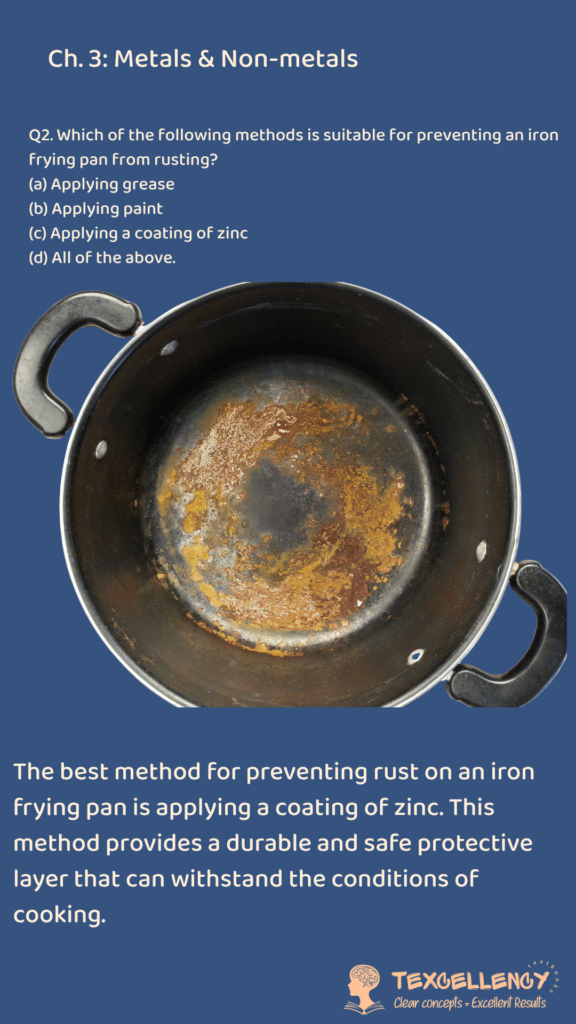Which of the following methods is suitable for preventing an iron frying pan from rusting