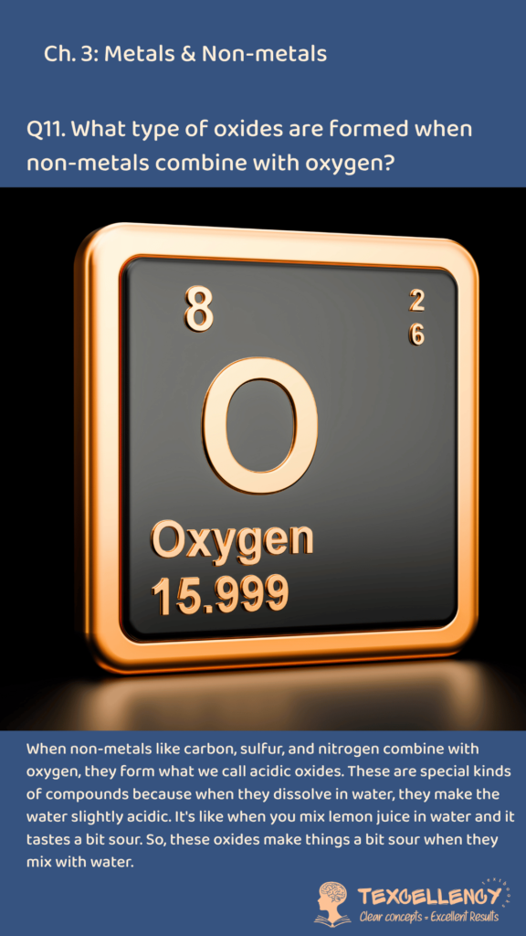 What type of oxides are formed when non-metals combine with oxygen