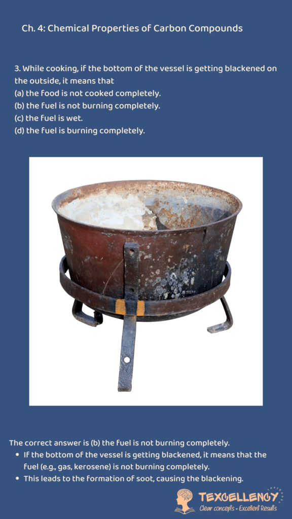 While cooking, if the bottom of the vessel is getting blackened on the outside, it means that