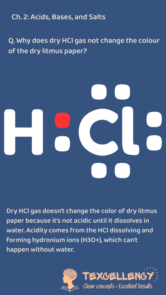 Why does dry HCl gas not change the colour of the dry litmus paper