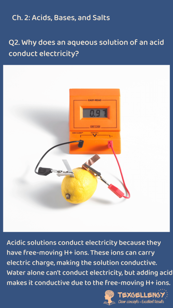 Why does an aqueous solution of an acid conduct electricity